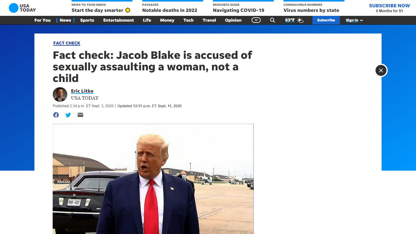 Fact check: Jacob Blake sex assault charge tied to woman, not child
